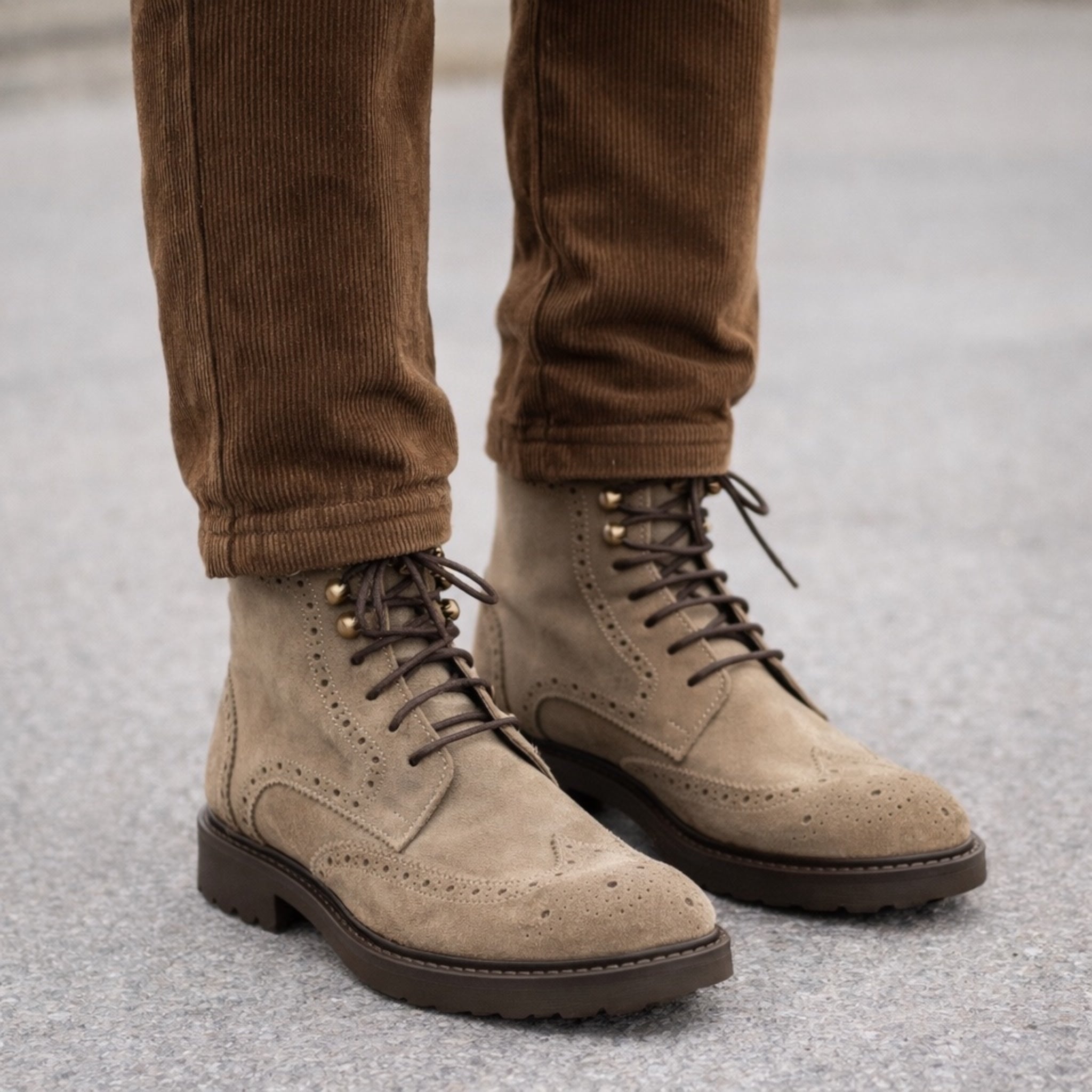 Wolf Stivaletto in Camoscio con Inserti Decorativi